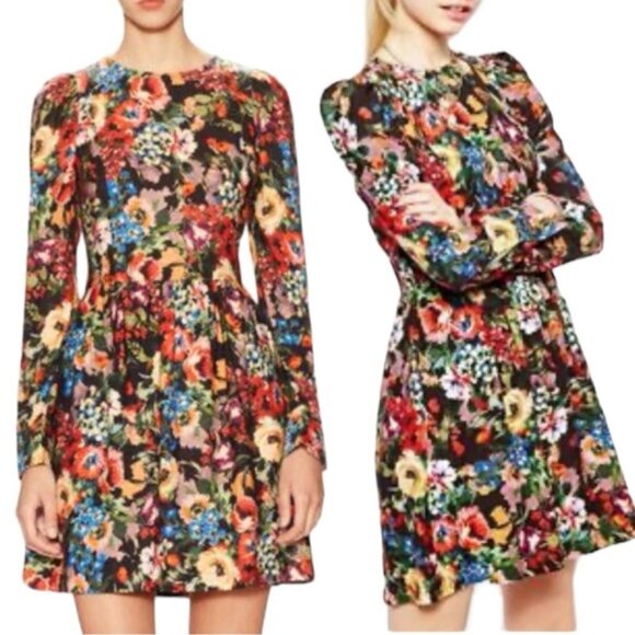 Love Moschino Dress US 4 Floral Long Sleeve Printed Dress - Picture 1 of 12